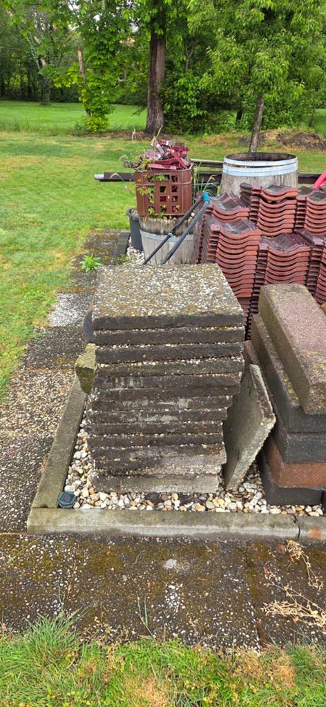 Gratis grindtegels 50x50, Tuin en Terras, Ophalen, Gebruikt, Beton, Terrastegels