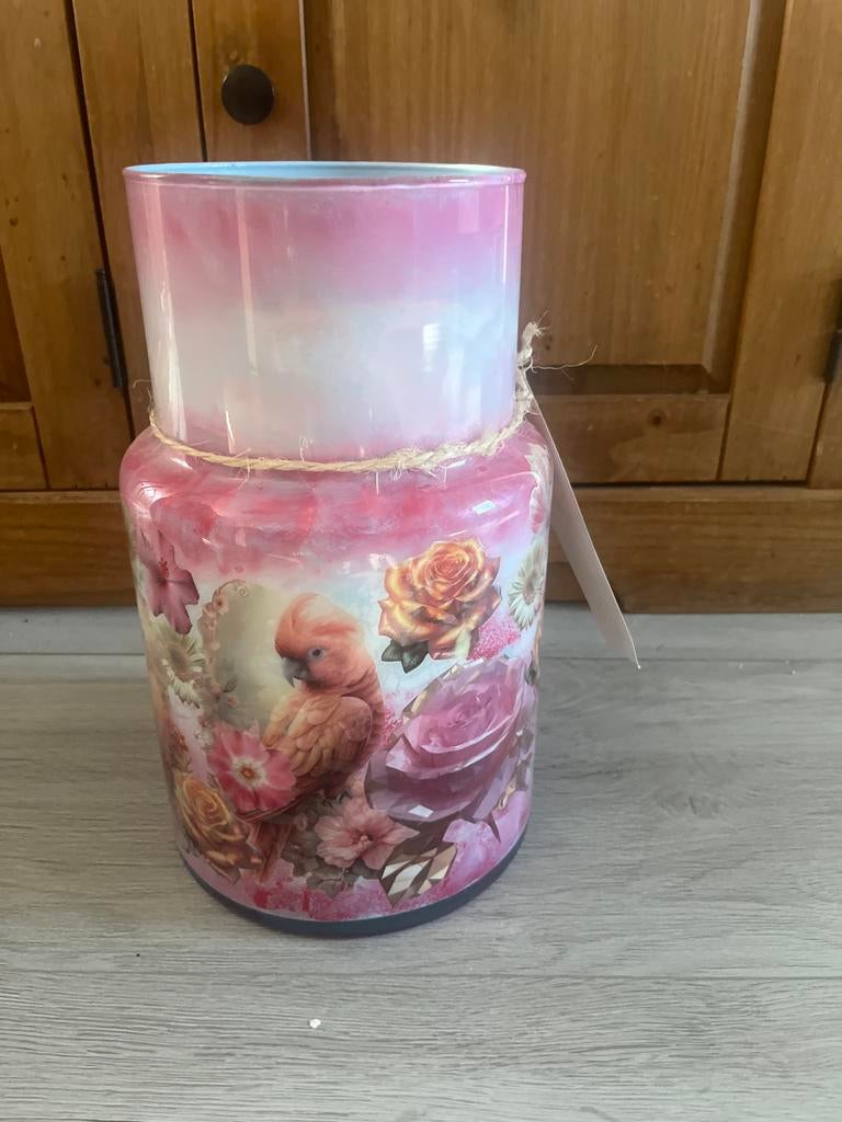 Decoratieve Vaas/Windlicht met Dierenprint, Ophalen, Zo goed als nieuw, Overige materialen