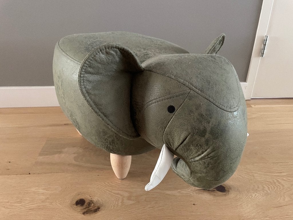 Poef kruk olifant groen, Ophalen, Minder dan 50 cm, 50 tot 75 cm, Zo goed als nieuw