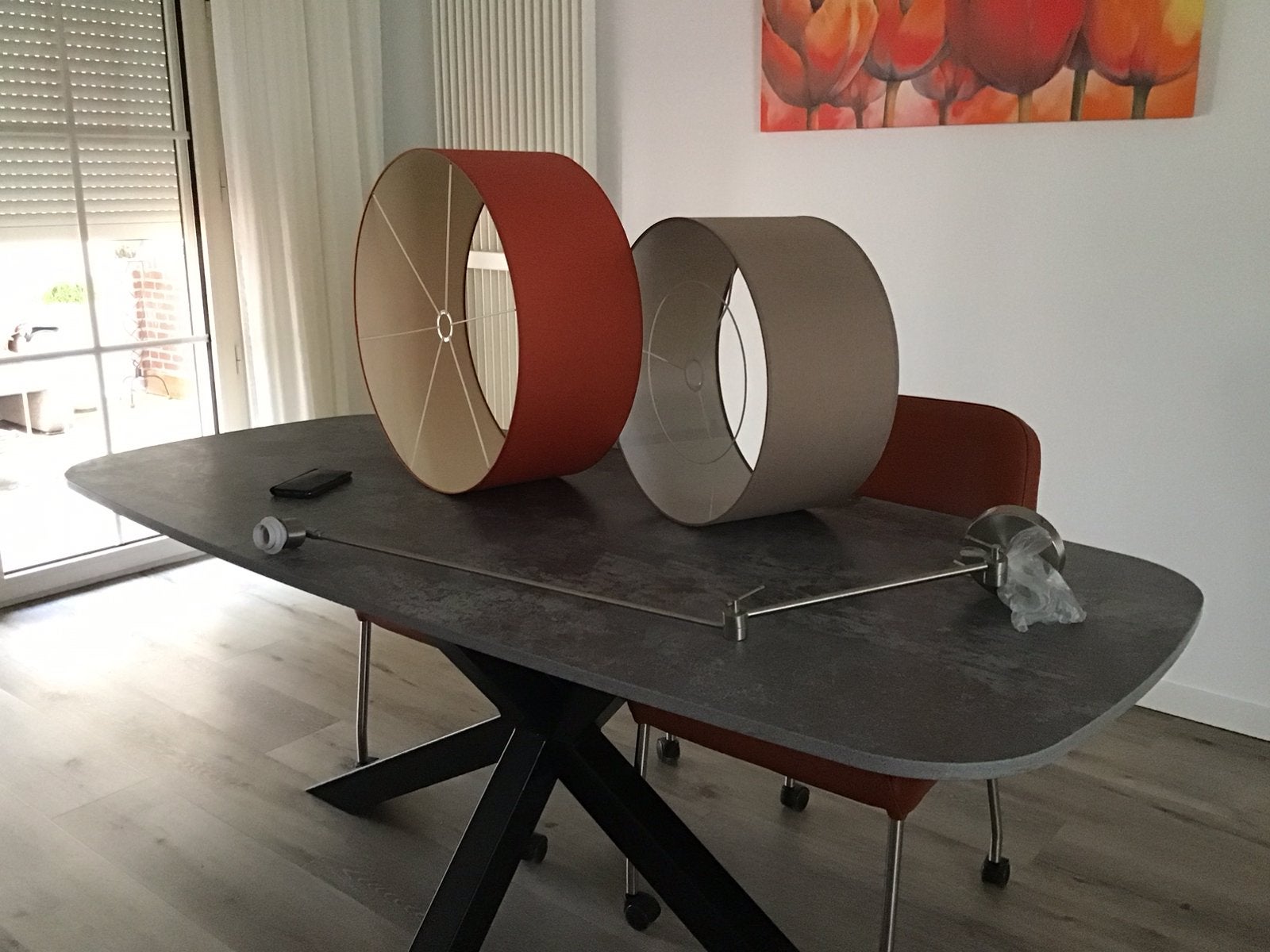 Knikarm voor hanglamp, Ophalen, Gebruikt, E27 (groot), Metaal