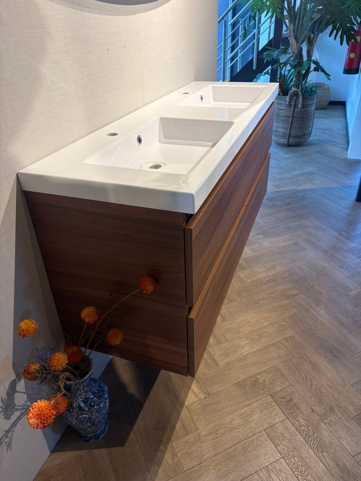 Badmeubel 140 cm – Walnoot | Kunststenen Wastafel, Huis en Inrichting, 100 tot 150 cm, Wltradingnl@outlook.com, Nieuw, Ophalen of Verzenden