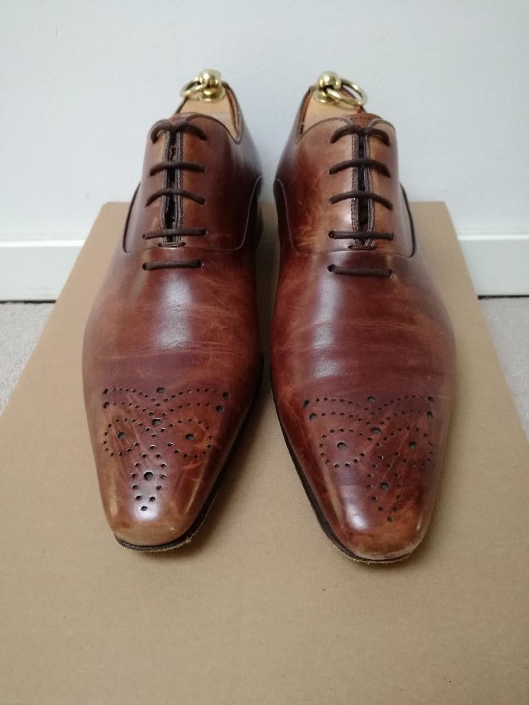 Magnanni Heren Veterschoenen - bruin - maat 40 (i.zg.st), Bruin, Verzenden, Magnanni, Gedragen