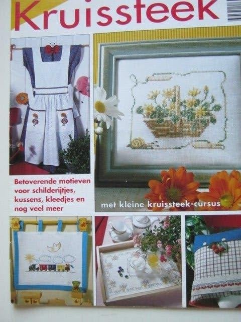 Borduurblad  vol patronen zie foto´s  nr 9693, Verzenden, Zo goed als nieuw, Handborduren, Patroon