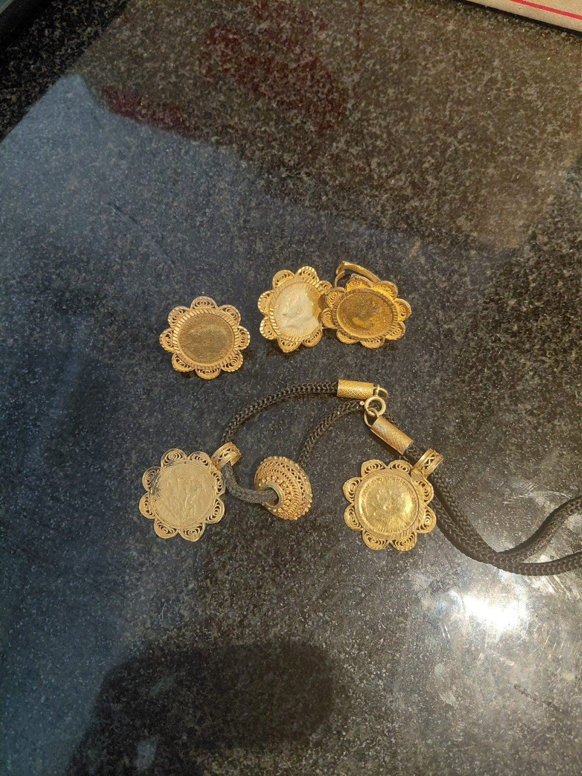 Vergulde Zilveren Sieraden Set - Diverse Stukken, Ophalen, Zilver, Overige typen, Verguld