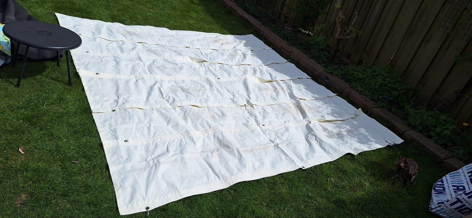 Schaduwdoek, zonnedoek off-white voor onder een pergola, Ophalen of Verzenden, Zo goed als nieuw