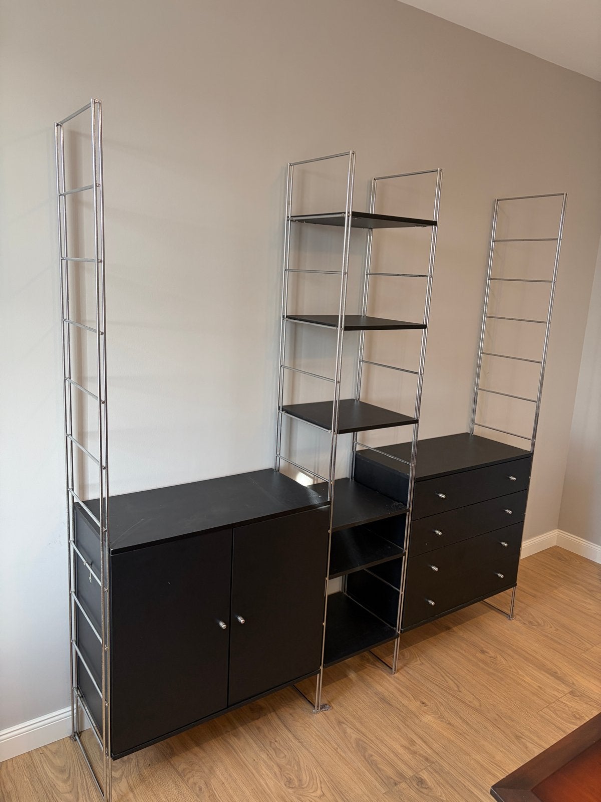 Deens Design Denka Modulaire Kast - Chroom & Zwart, Ophalen, 7671cm, Gebruikt, Ikea