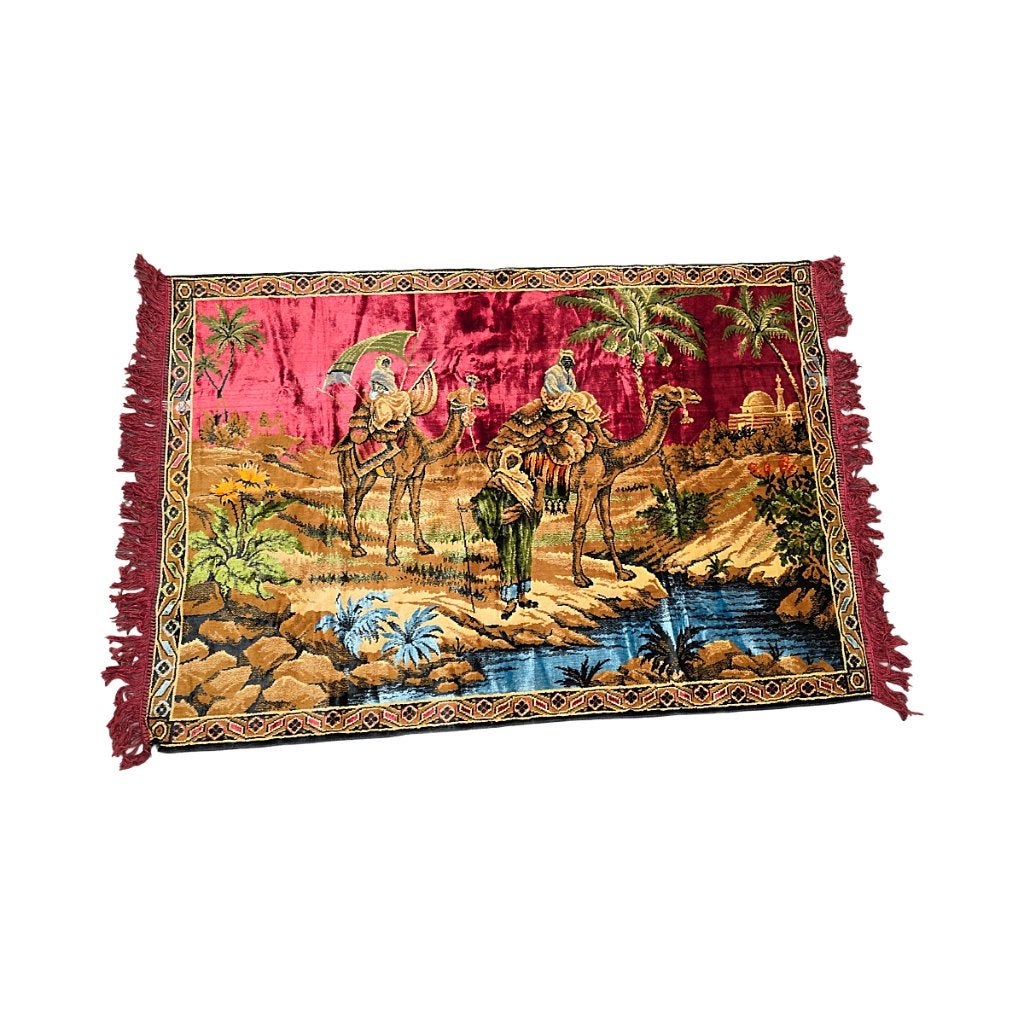 Vintage Italiaans geweven wandkleed, Gebruikt, Oosters, Meerkleurig, Wandkleed