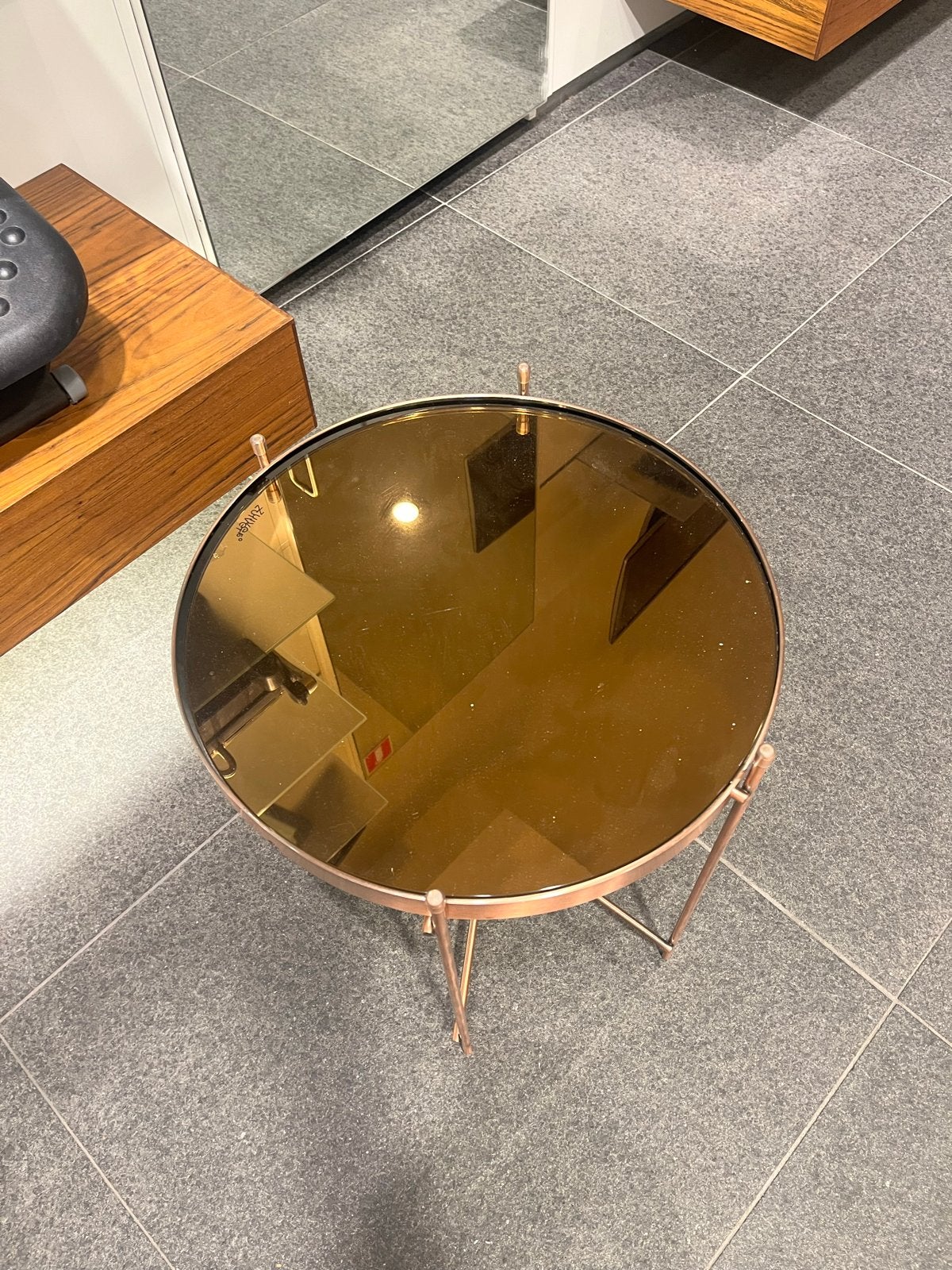 Zuiver Cupid Bijzettafel - Glazen Blad, Metalen Frame, Huis en Inrichting, Ophalen, Minder dan 45 cm, Minder dan 55 cm, Rond