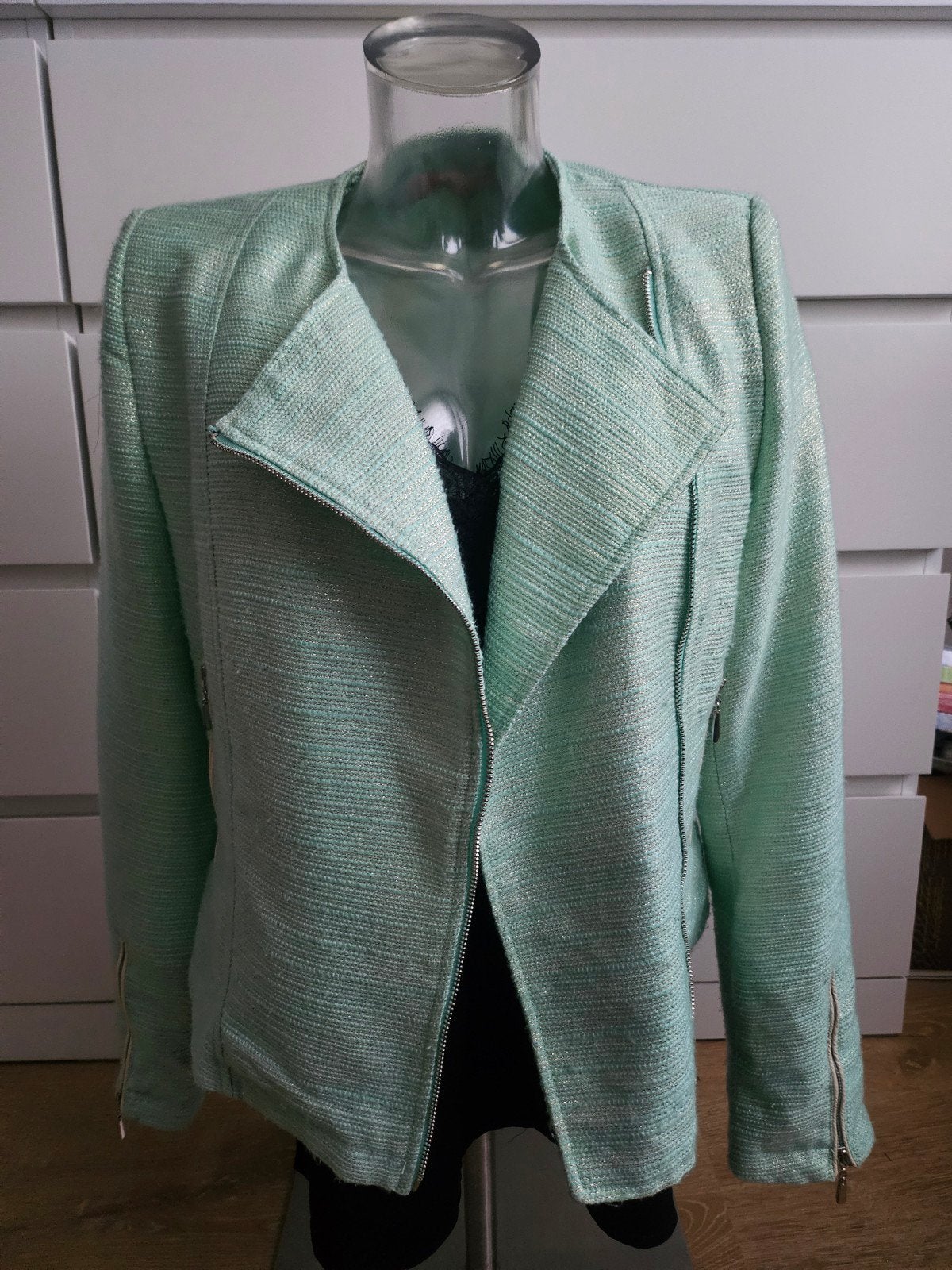 Gladies mintgroen jasje, glitter, blazer, jack, maat XL, Gladies, Maat 46/48 (XL) of groter, Ophalen of Verzenden, Zo goed als nieuw