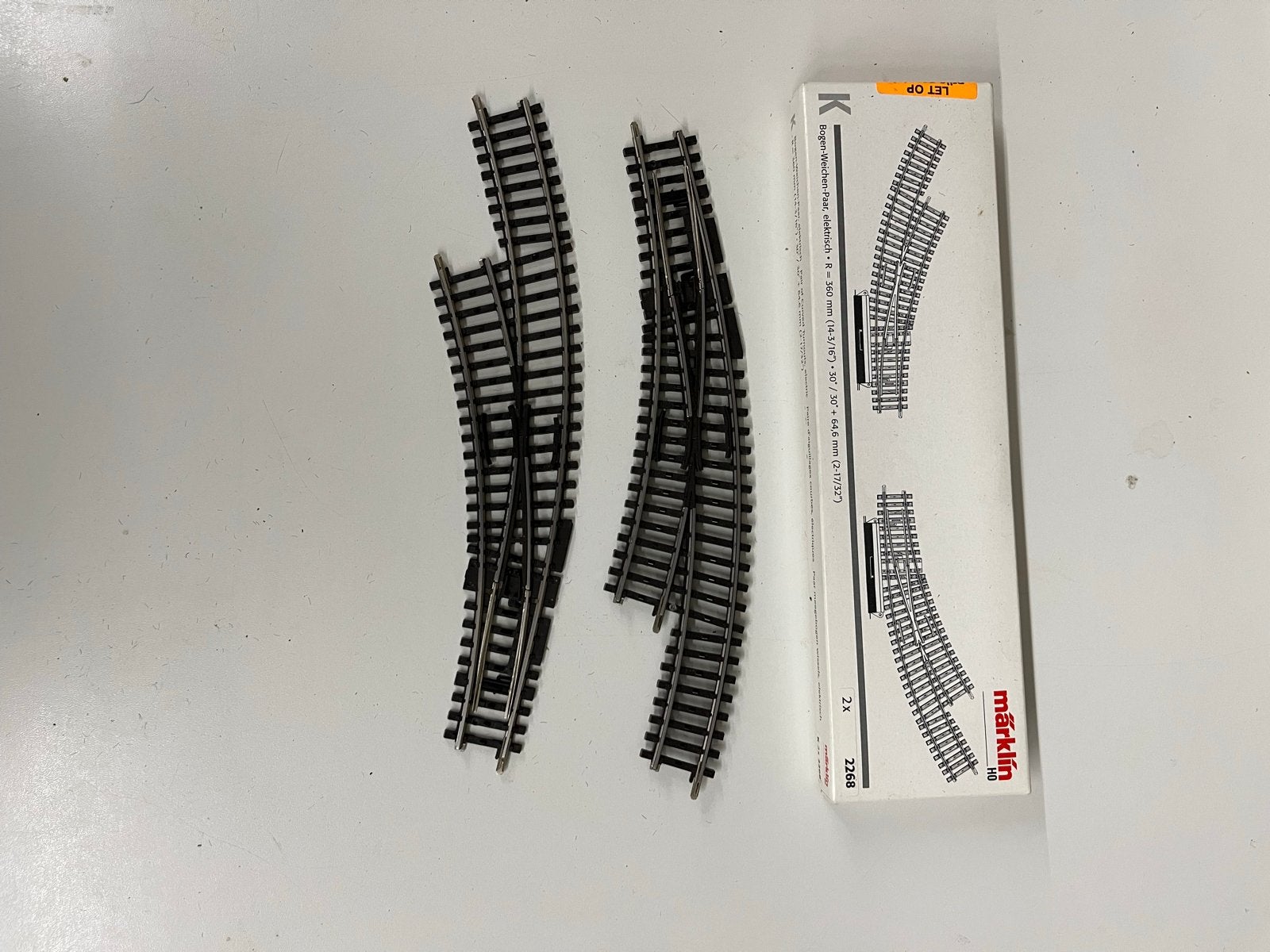 Märklin H0 2268 K-rails boogwissels (2x), Wisselstroom, Gebruikt, Verzenden, Rails