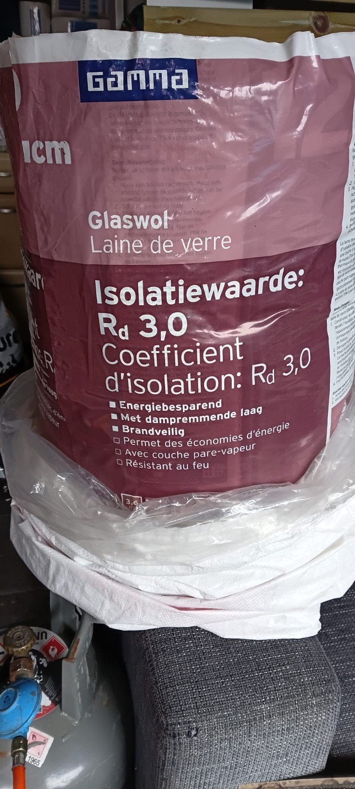 GAMMA Glaswol Isolatie Rd 3,0 met dampremmende laag, Doe-het-zelf en Verbouw, Isolatie en Afdichting, Ophalen, Nieuw, Glaswol