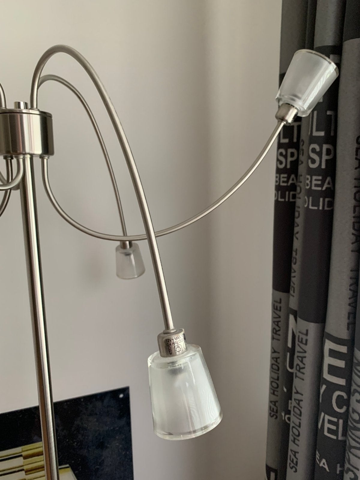 Vloerlamp + hang(plafond)lamp met melkglazen kapjes, Ophalen, Gebruikt, 150 tot 200 cm