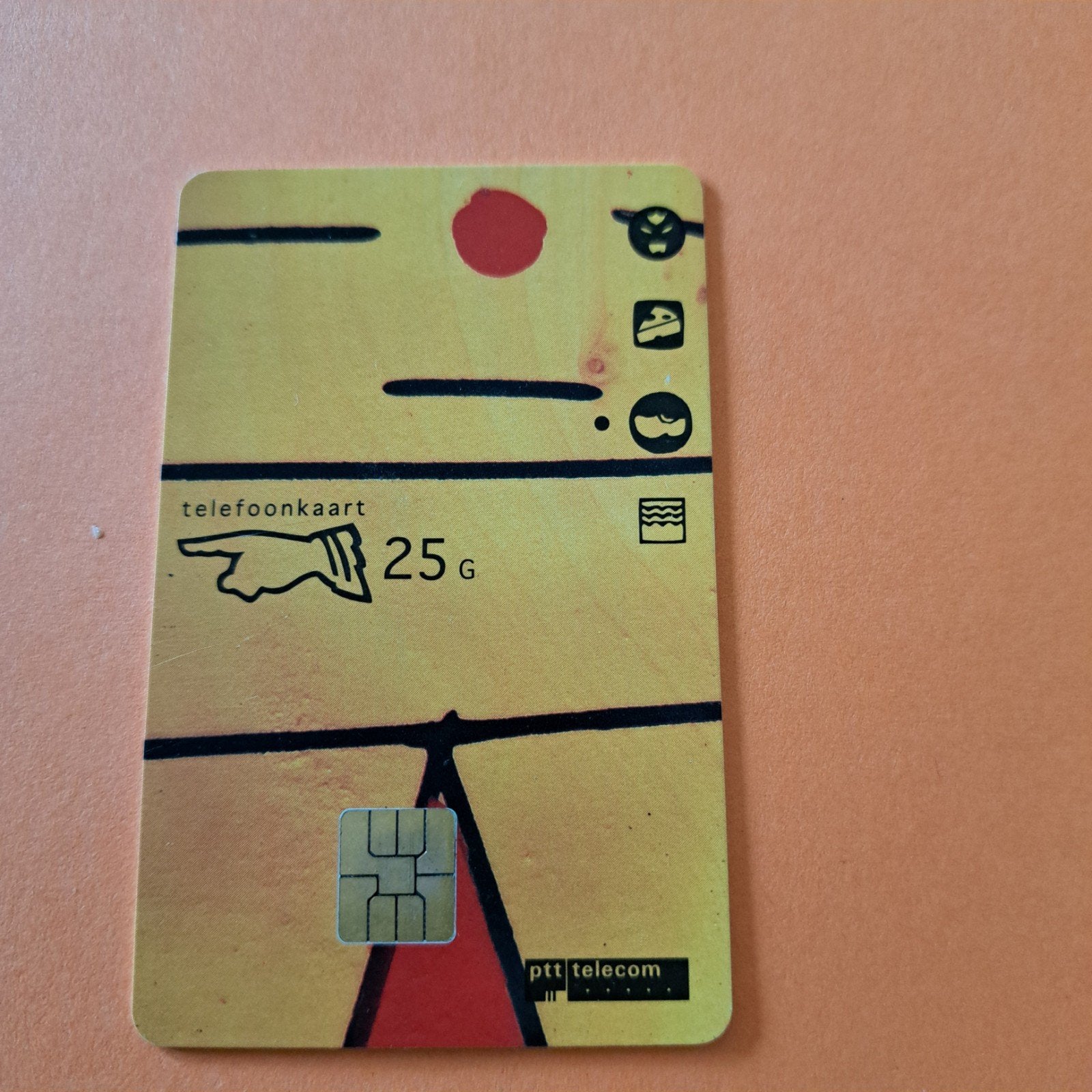 PTT Telecom Telefoonkaart 25G - Zandvoetprint, Verzamelen, Telefoonkaarten, Ophalen of Verzenden, Nederland