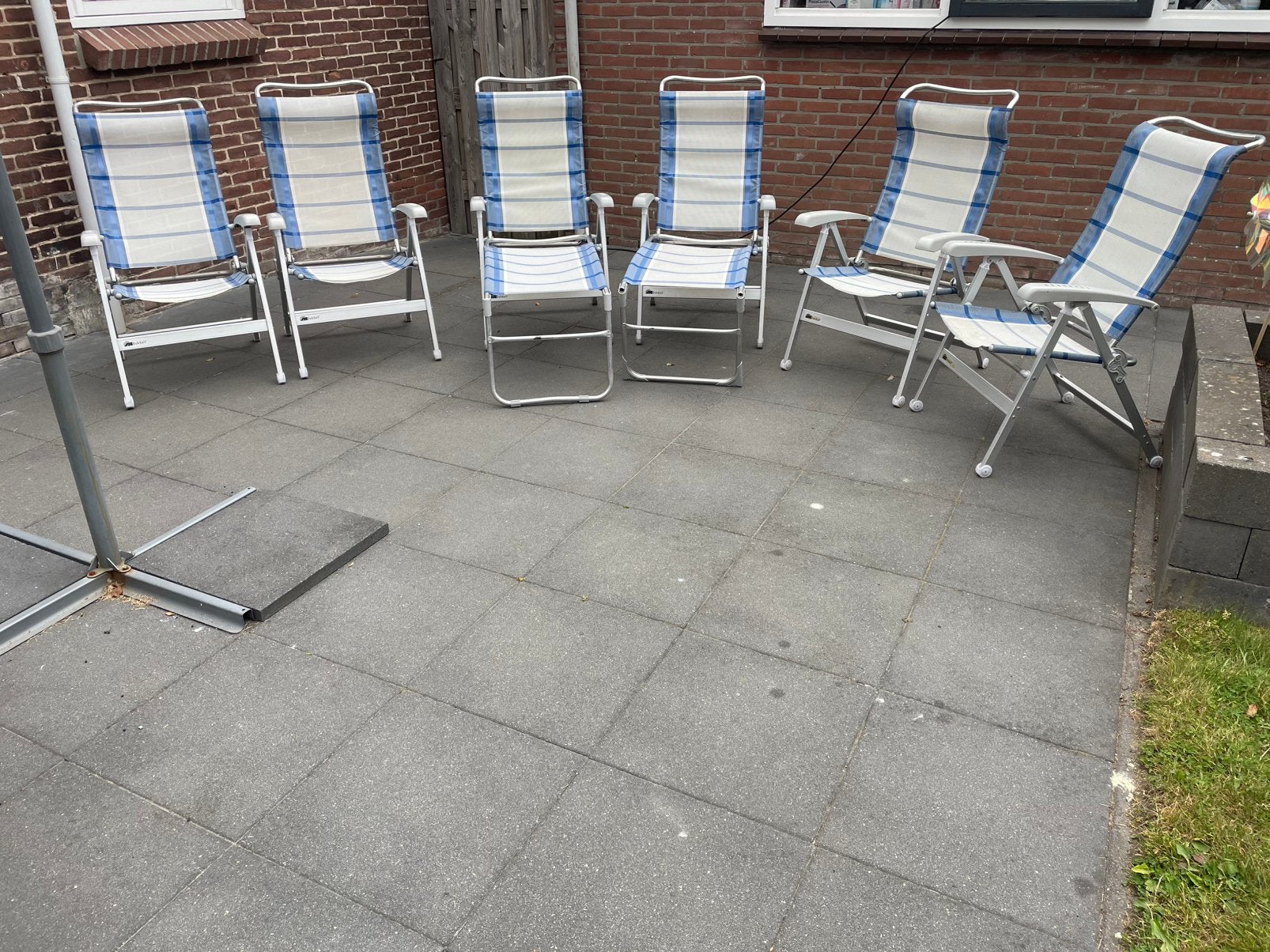 6 Dukdalf camping stoelen met 2 voeten bankjes., Ophalen, Zo goed als nieuw