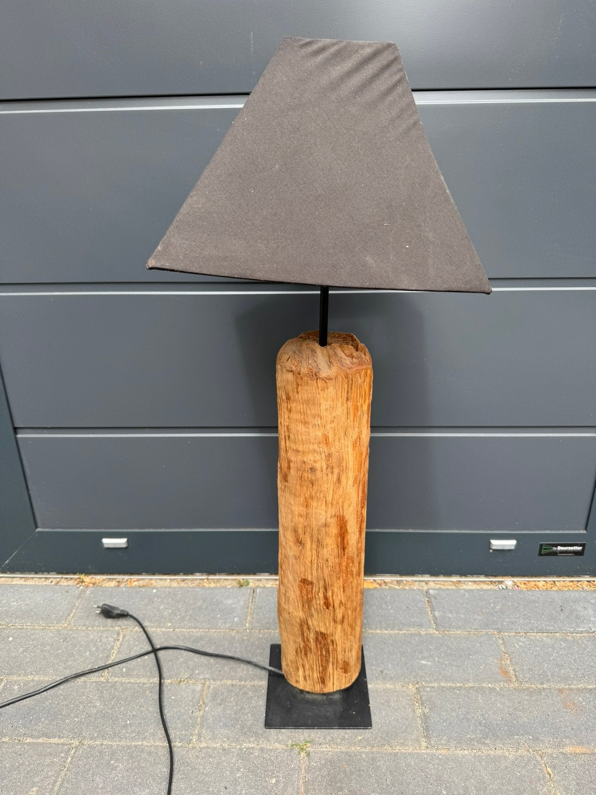 Tafellamp boomstam, Ophalen of Verzenden, Zo goed als nieuw, Hout, Industrieel