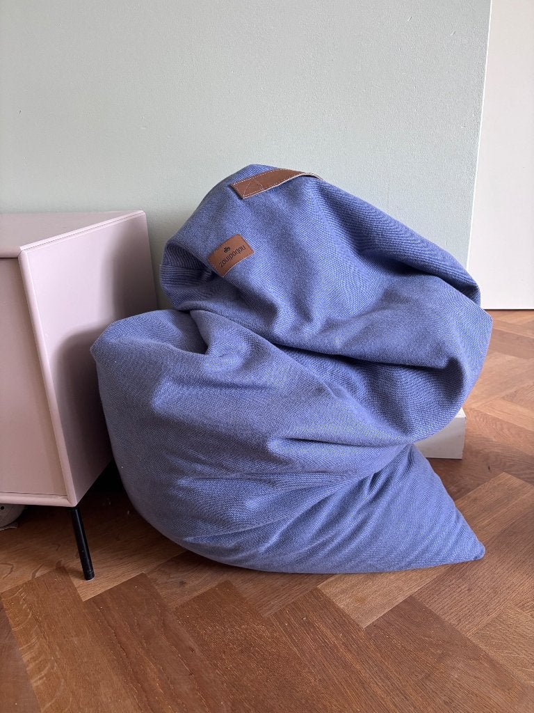 2 zitzakken Nobodinoz, donkerblauw en mintgroen, Ophalen, Zo goed als nieuw, Blauw, Zitzak