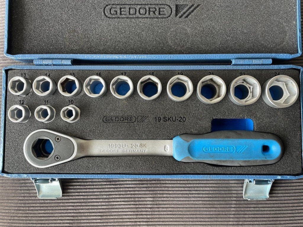 Gedore 19 SKU-20, Dopsleutelset 1/2", 14-dlg - 2521563, Gebruikt, /, /, Ophalen of Verzenden