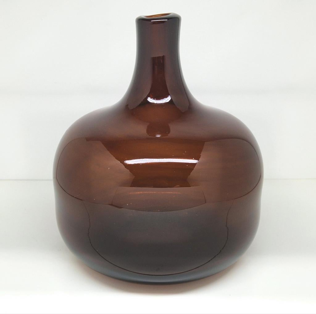 Bruine buikfles Claude Morin Dieulefit, Frankrijk 1970., Antiek en Kunst, Ophalen of Verzenden