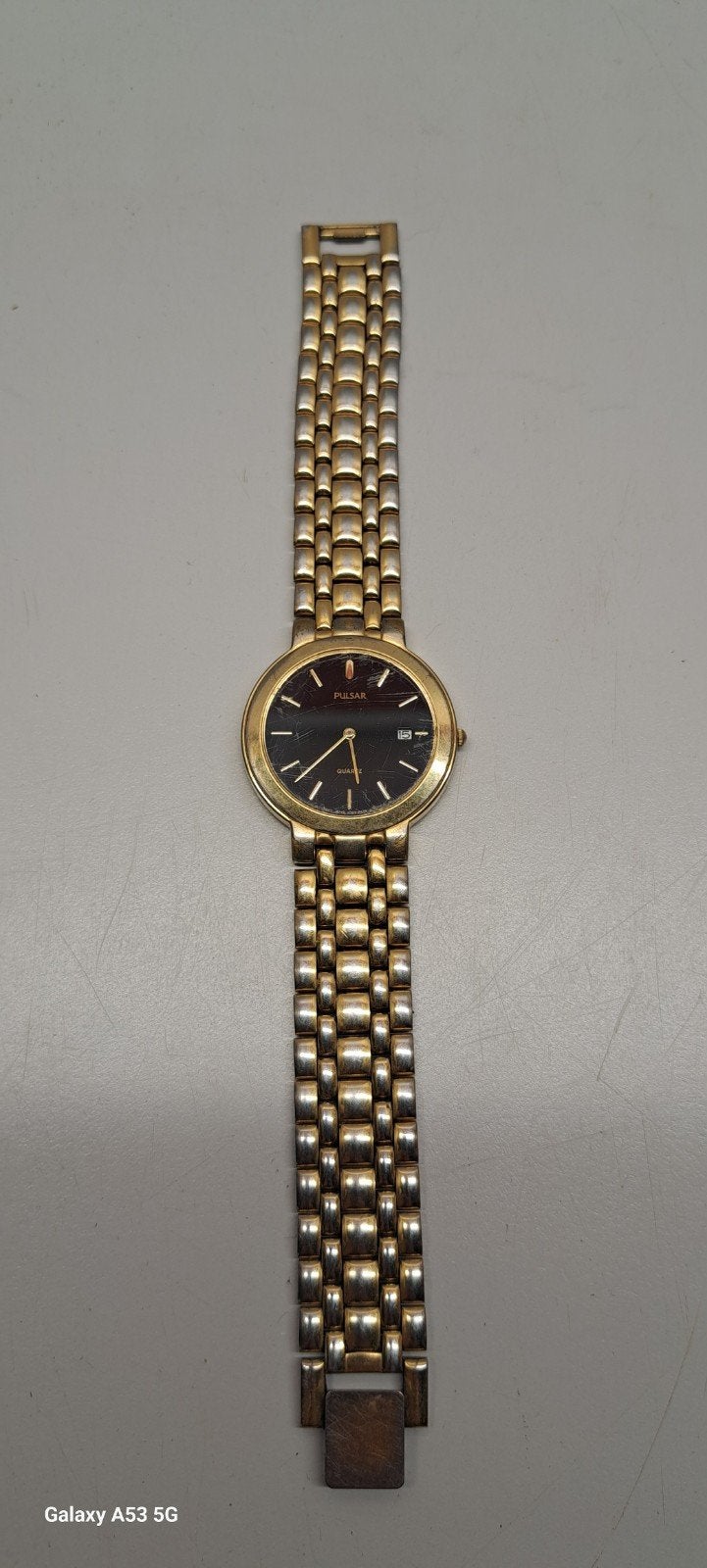 Vintage Pulsar Quartz Horloge - Goudkleurig, Ophalen of Verzenden, Overige materialen, Overige typen, Verguld