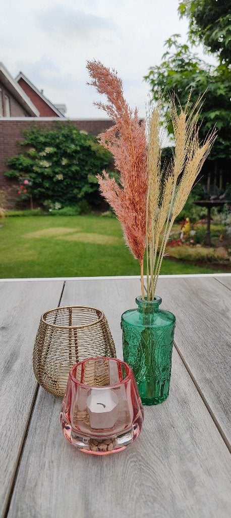 Bruiloft decoratie; vaasjes, waxinelichthouders en vazen, Ophalen, Zo goed als nieuw, Versiering, Geboorte of Huwelijk