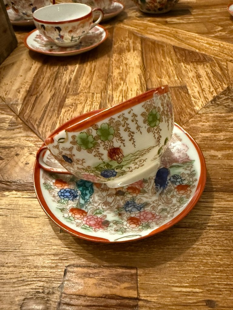 Antieke Japanse eierschaal porselein theeservies onderdelen, Antiek en Kunst, Antiek | Porselein, Ophalen of Verzenden