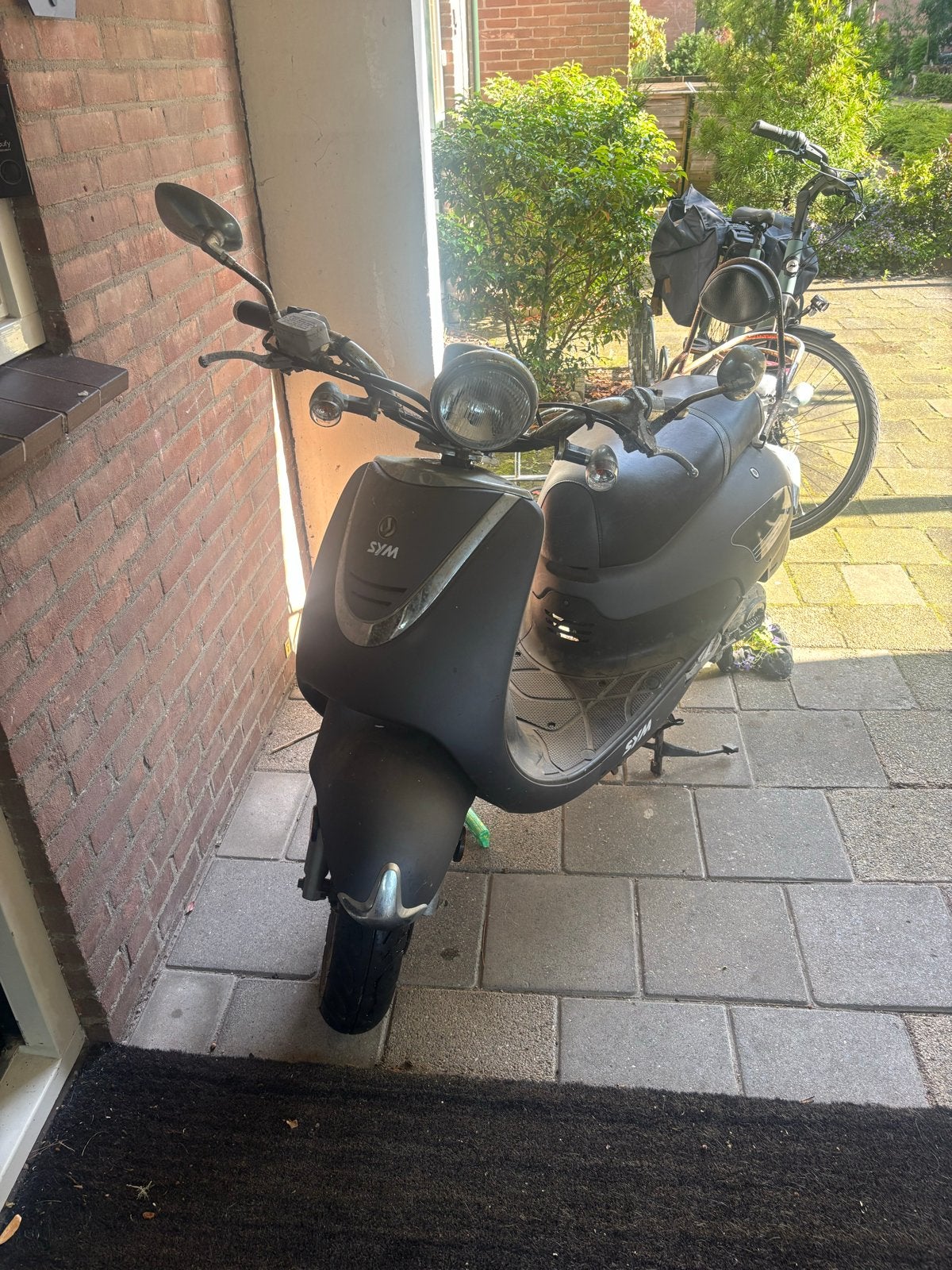 SYM Allo Scooter - mat grijs blauw kenteken, Ophalen, Gebruikt, Maximaal 45 km/u, Allo