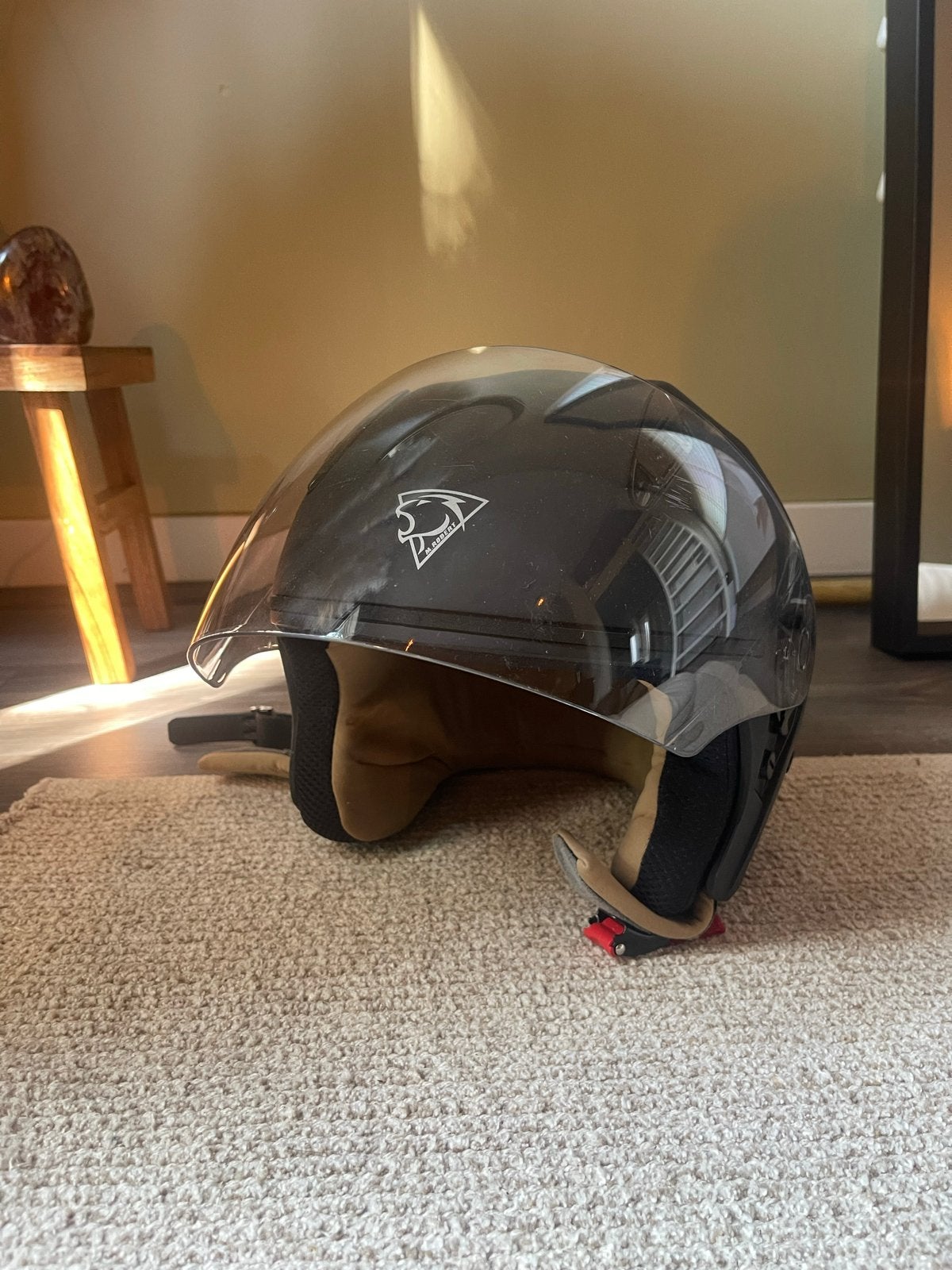 Zwarte scooterhelm met vizier maat s/m, Ophalen, Tweedehands, Dames, Overige typen