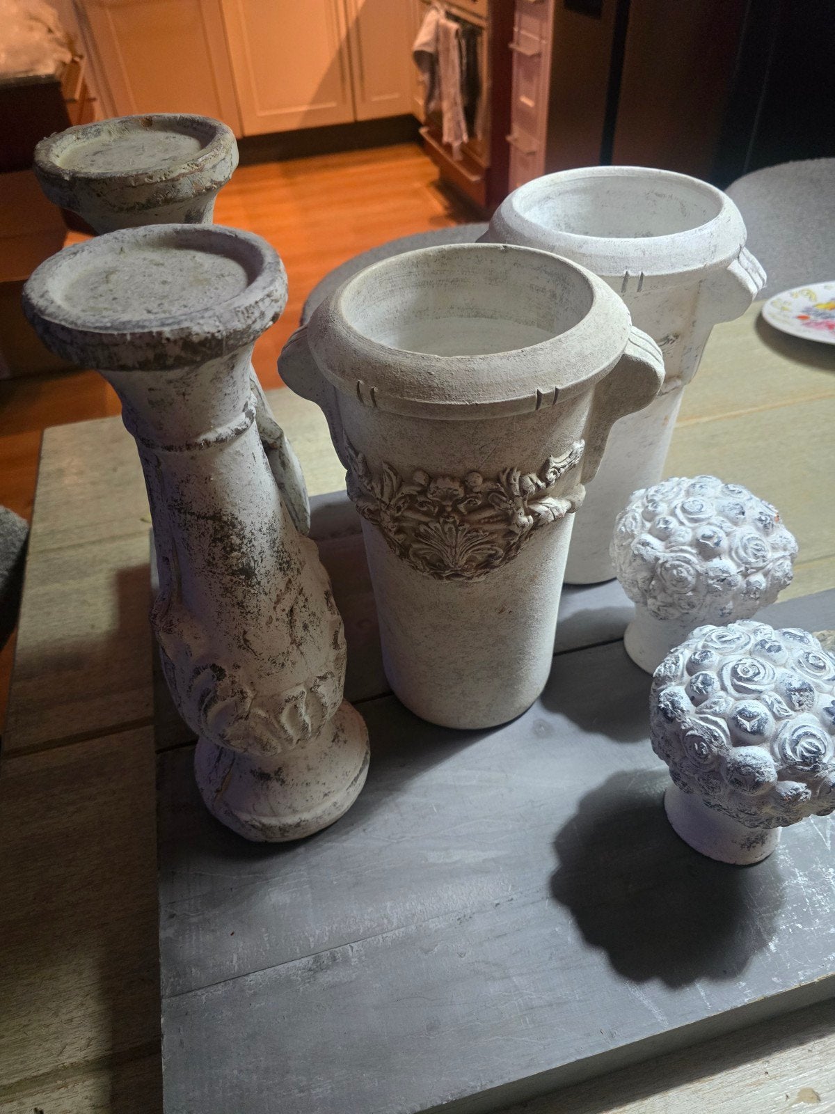 stenen decoratie vazen kandelaars, Huis en Inrichting, Woonaccessoires | Vazen, Ophalen of Verzenden
