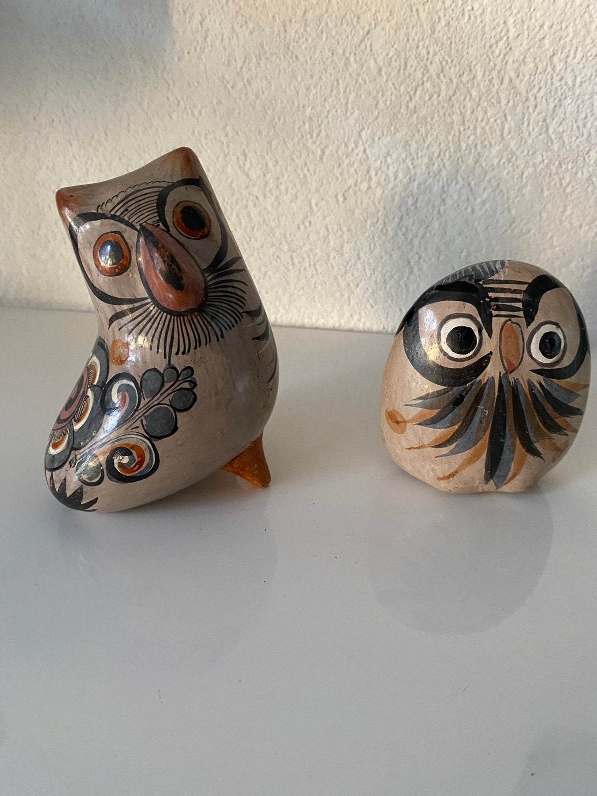Retro/vintage beeldje uil,Tonola,aardewerk,Mexico, 2 st €20, Ophalen
