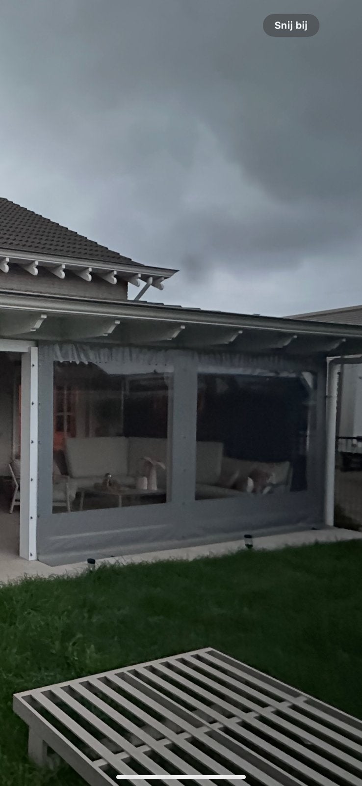 Zeilen voor een overkapping / verandazeil, Ophalen, Veranda