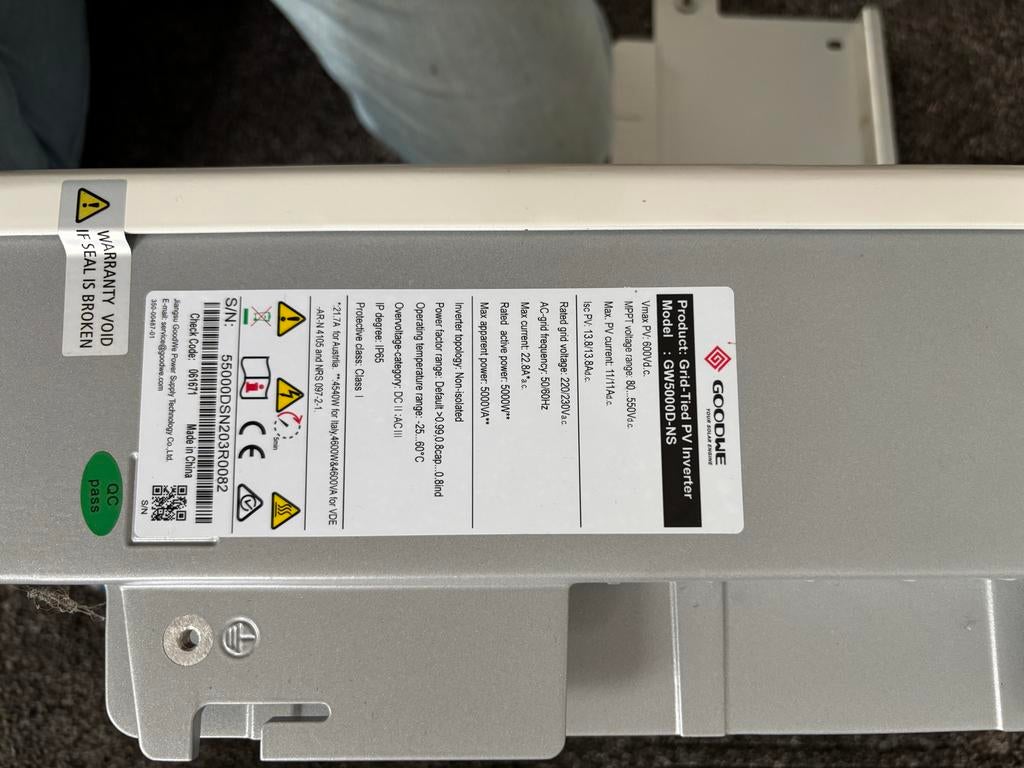 GoodWe GW5000D-NS 1 fase 5000w omvormer voor zonnepanelen, Ophalen of Verzenden, Gebruikt, Overige typen