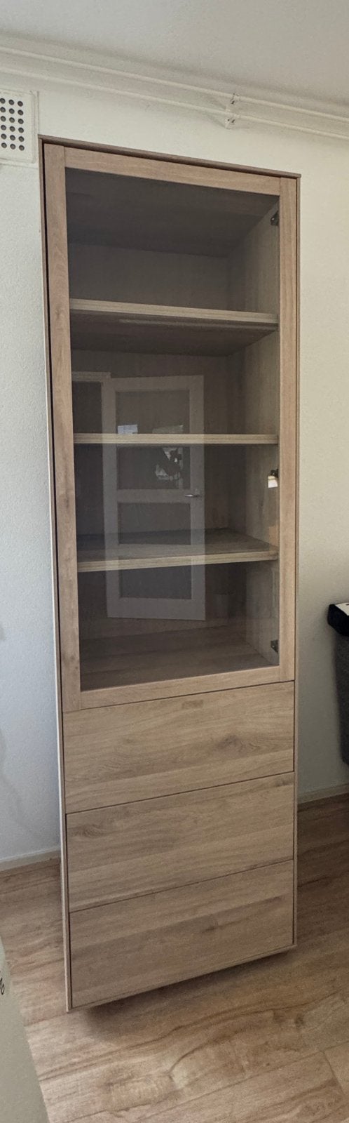 Vitrinekast Calabria, Ophalen, Glas, 50 tot 100 cm, Zo goed als nieuw