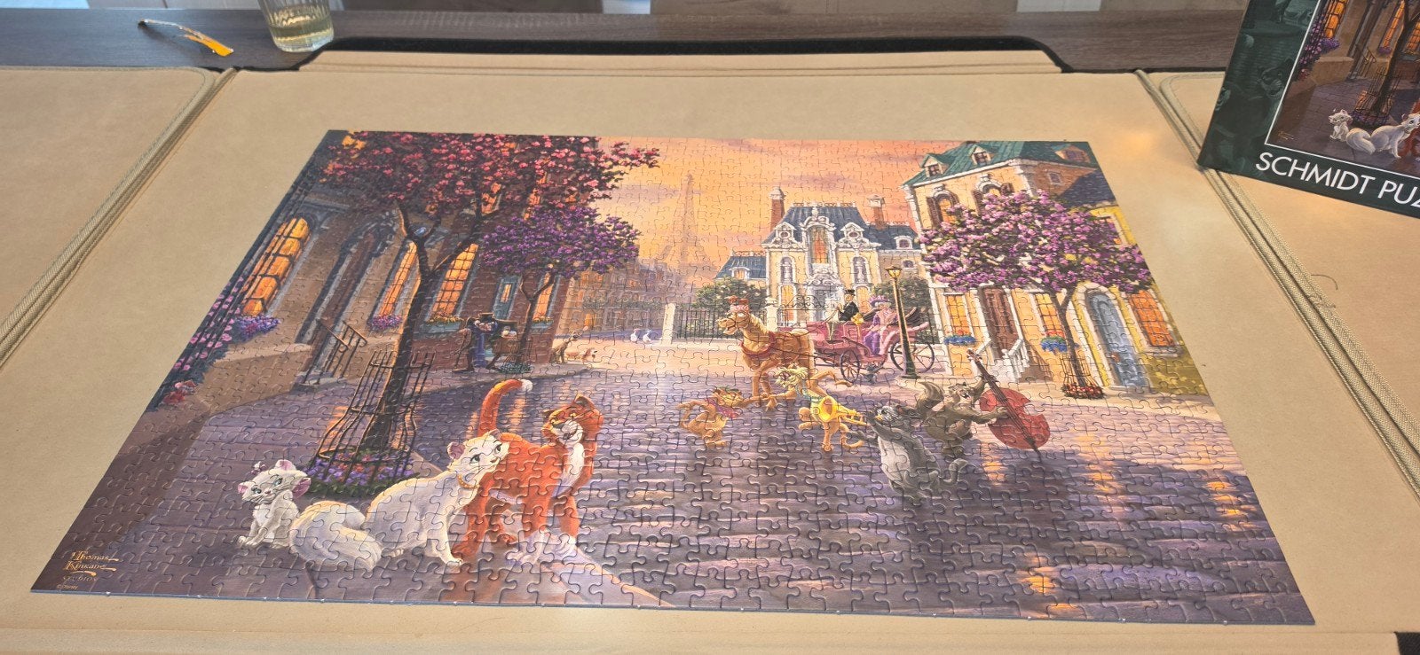 Thomas Kinkade Disney Aristokatten Legpuzzel 1000 stukjes, Ophalen of Verzenden, 500 t/m 1500 stukjes, Zo goed als nieuw, Legpuzzel