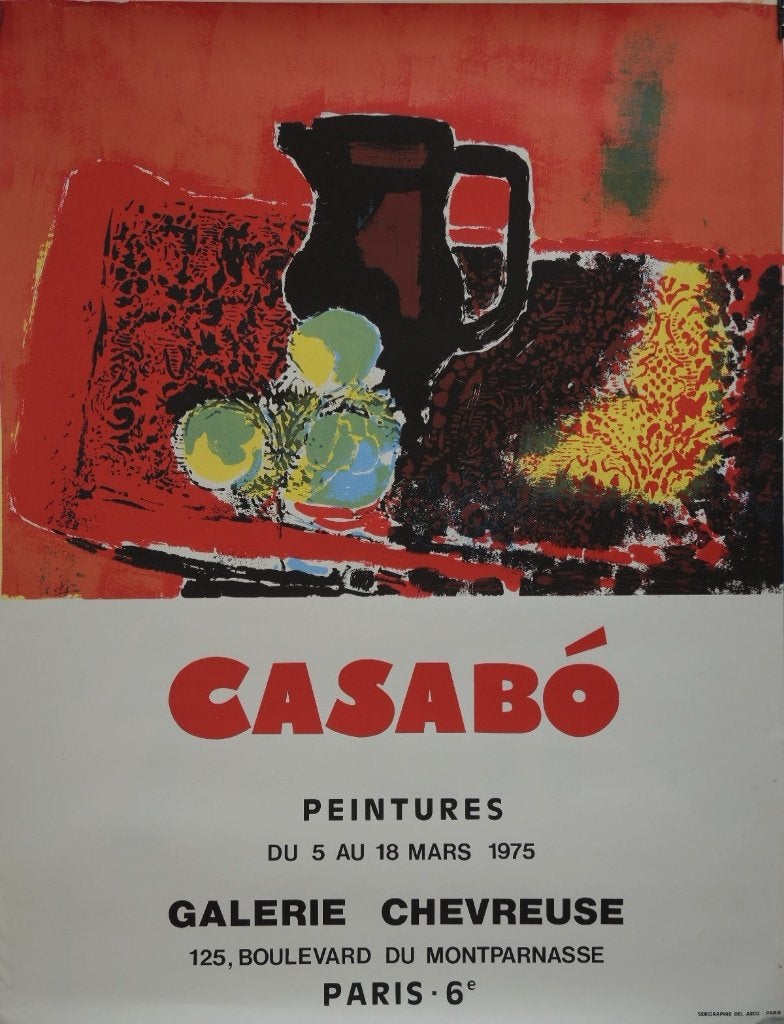 Remy Casabó zeefdruk "Peintures Galerie Chevreuse", 1975, Huis en Inrichting, Ophalen, 50 – 75, Oorspronkelijke maker, Zo goed als nieuw