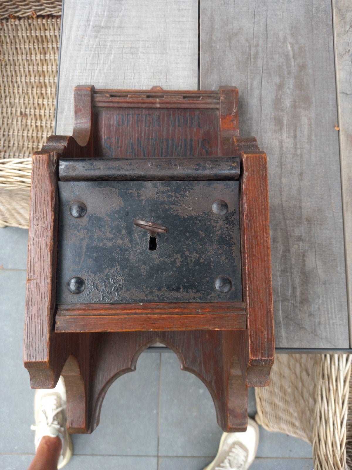 Antieke houten offerblok voor Sint Antonius, Ophalen of Verzenden