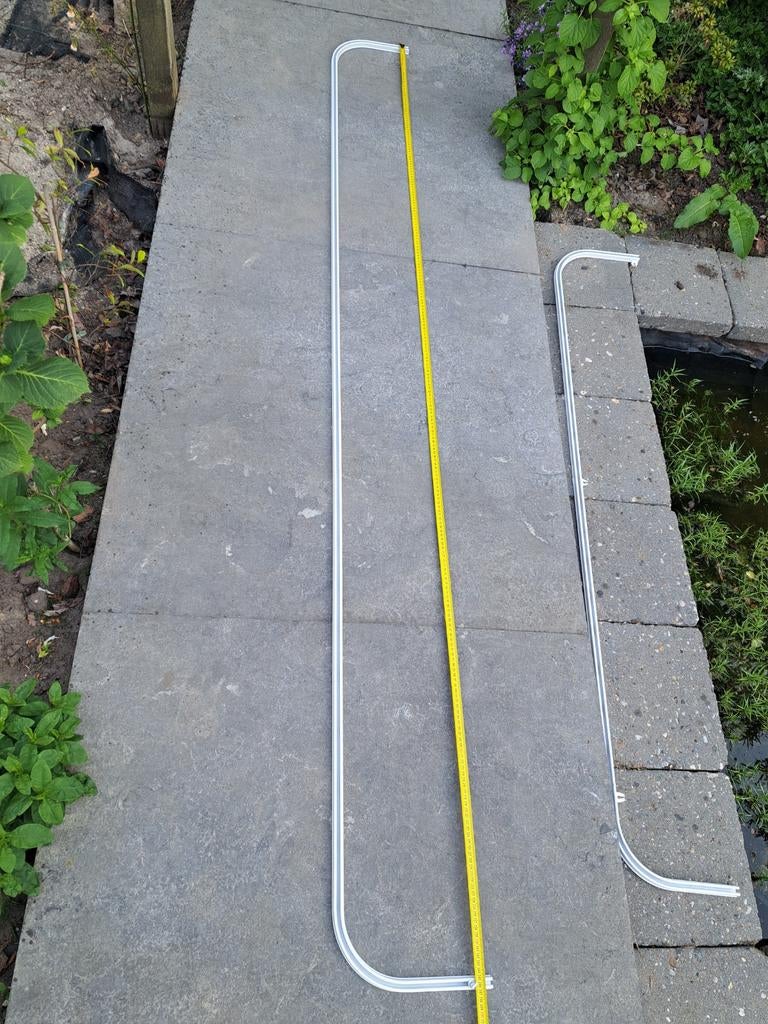 Gordijnrails met 2 bochten, Ophalen, Wit, 200 cm of meer, Minder dan 100 cm