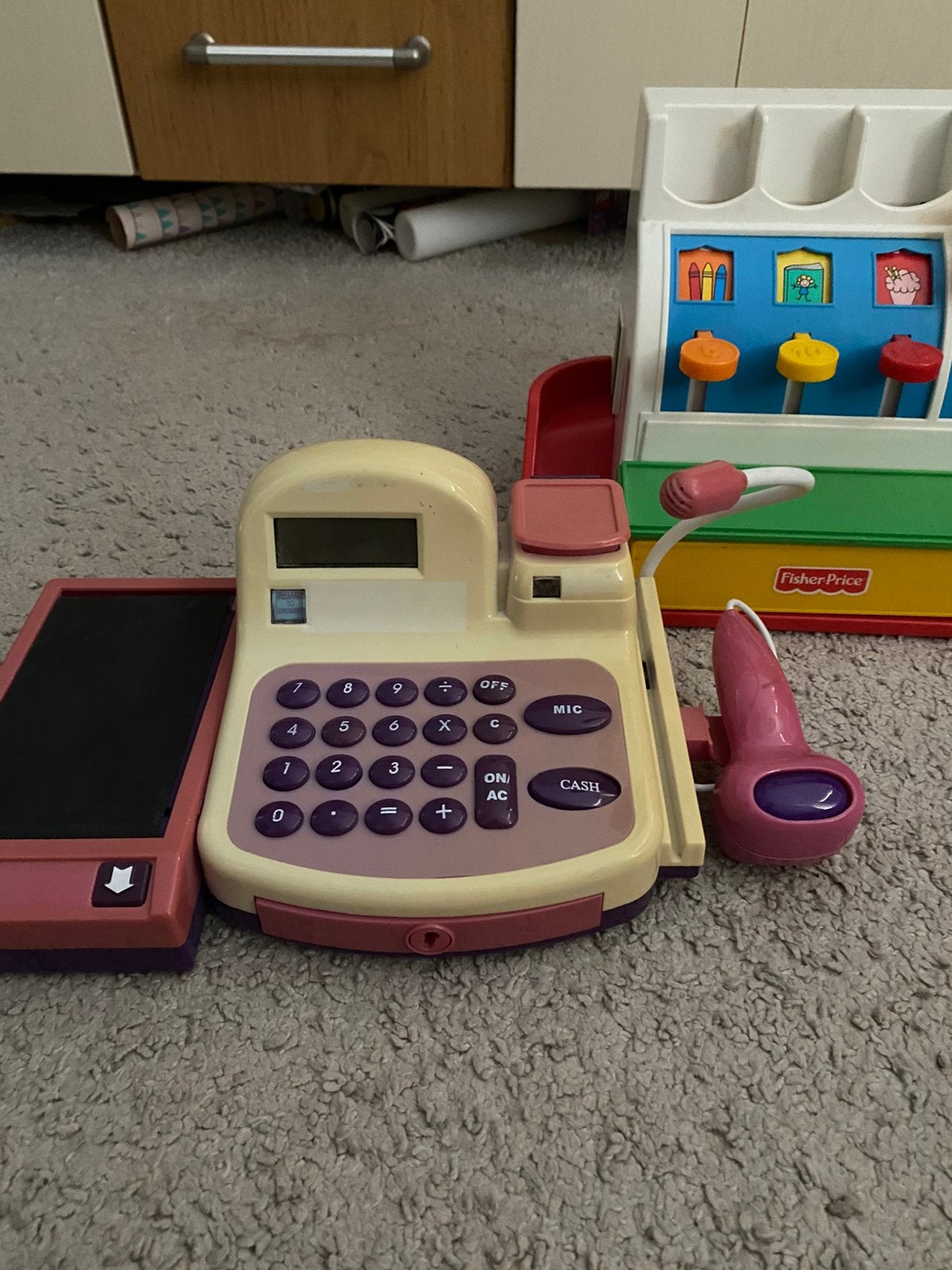 Fisher-Price speelgoedwinkel kassa + scanner, Ophalen, Zo goed als nieuw, Kunststof