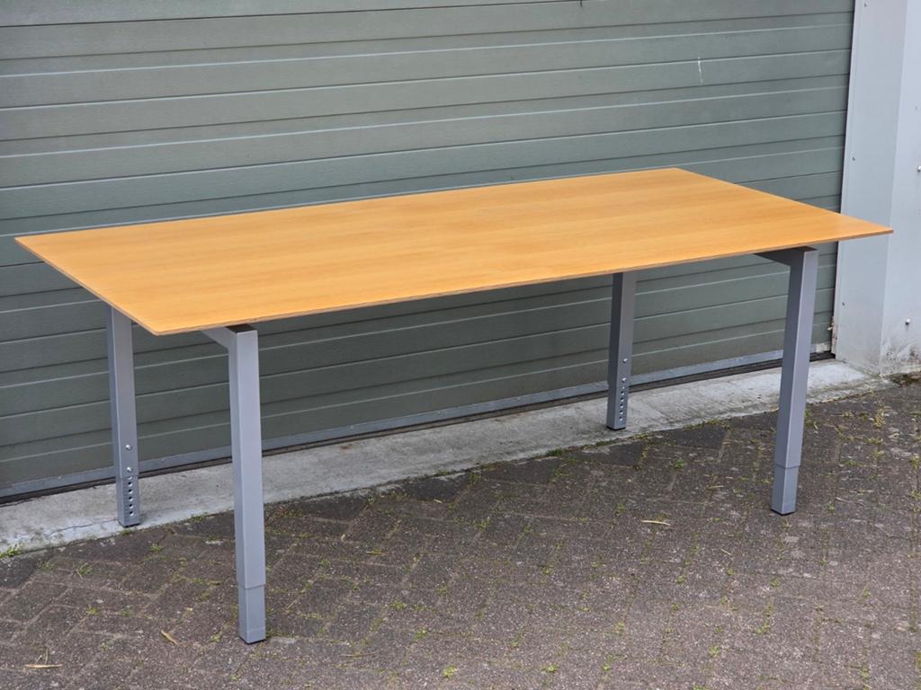 Bureautafel / vergadertafel 200x90 eiken fineer, Huis en Inrichting, Tafels | Eettafels, Ophalen, Gebruikt, 200 cm of meer, 50 tot 100 cm
