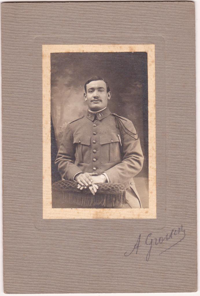 Antieke Foto WW1 Franse Soldaat 31e RI, Verzamelen, Militaria | Algemeen, Verzenden, Landmacht, Overige gebieden, Foto of Poster