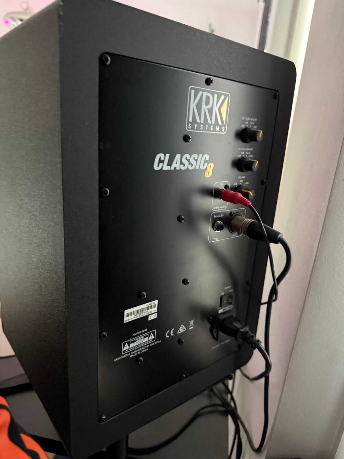 2x KRK Rokit 8 Classic Studiomonitoren met statieven + dozen, Studiomonitor, Inclusief standaarden, Zo goed als nieuw, KRK