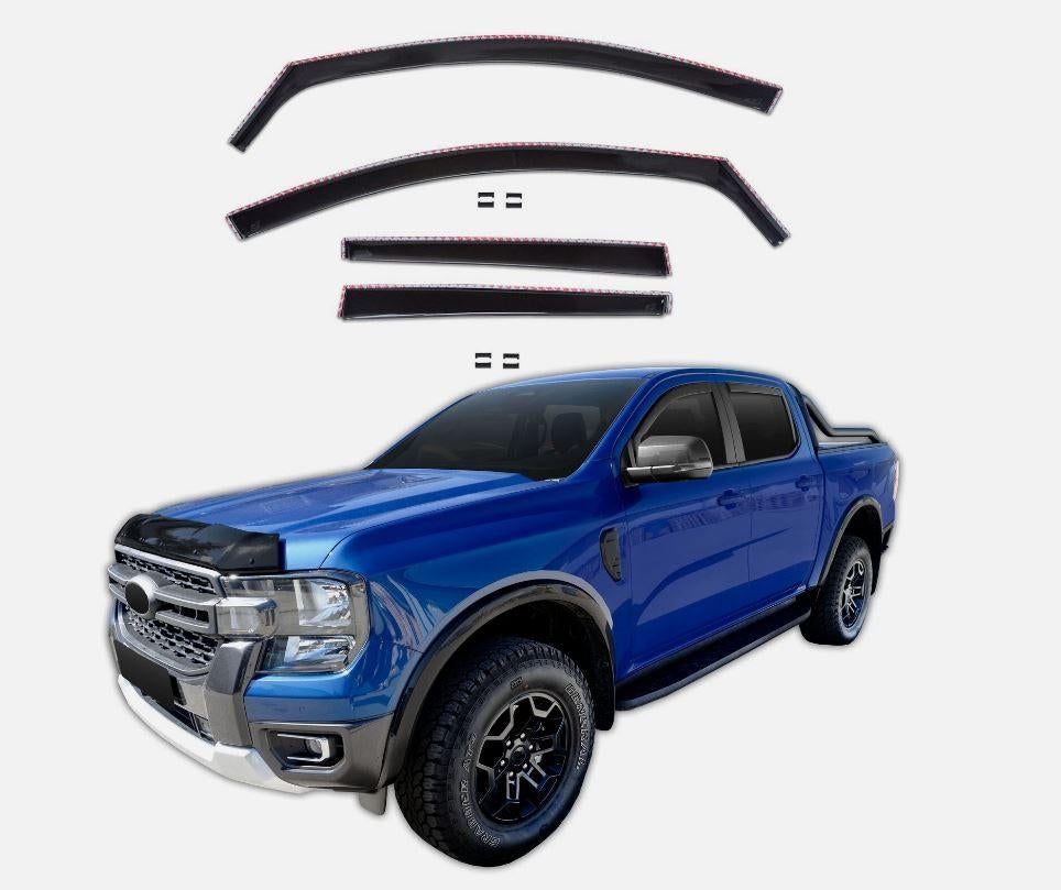 Zijwindschermen Ford Ranger 2022- Zwart getint 4-delig, Ophalen of Verzenden