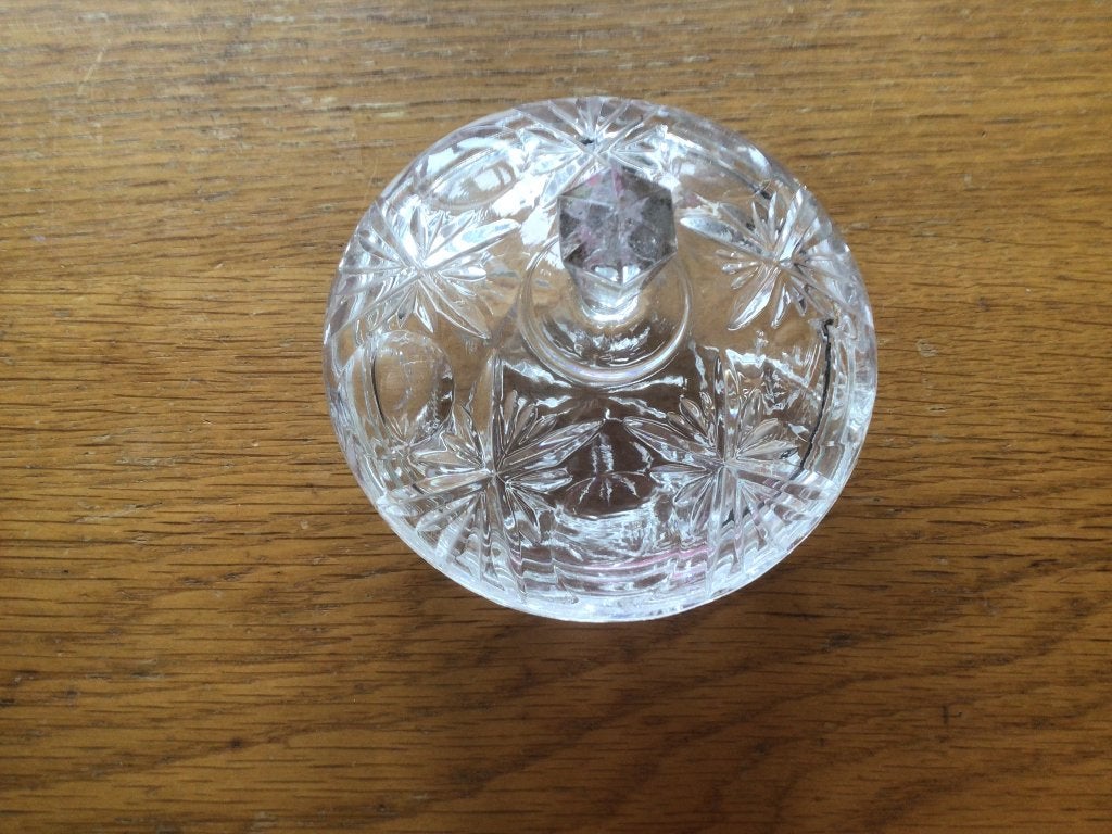Mooi glazen schaaltje met deksel, Ophalen, Schaal, Rond, Glas