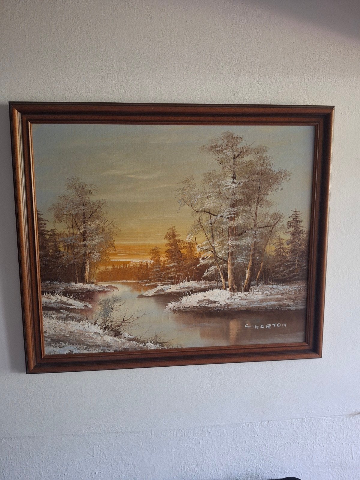 C norton landschap schilderij, Ophalen, Olieverf, Landschap