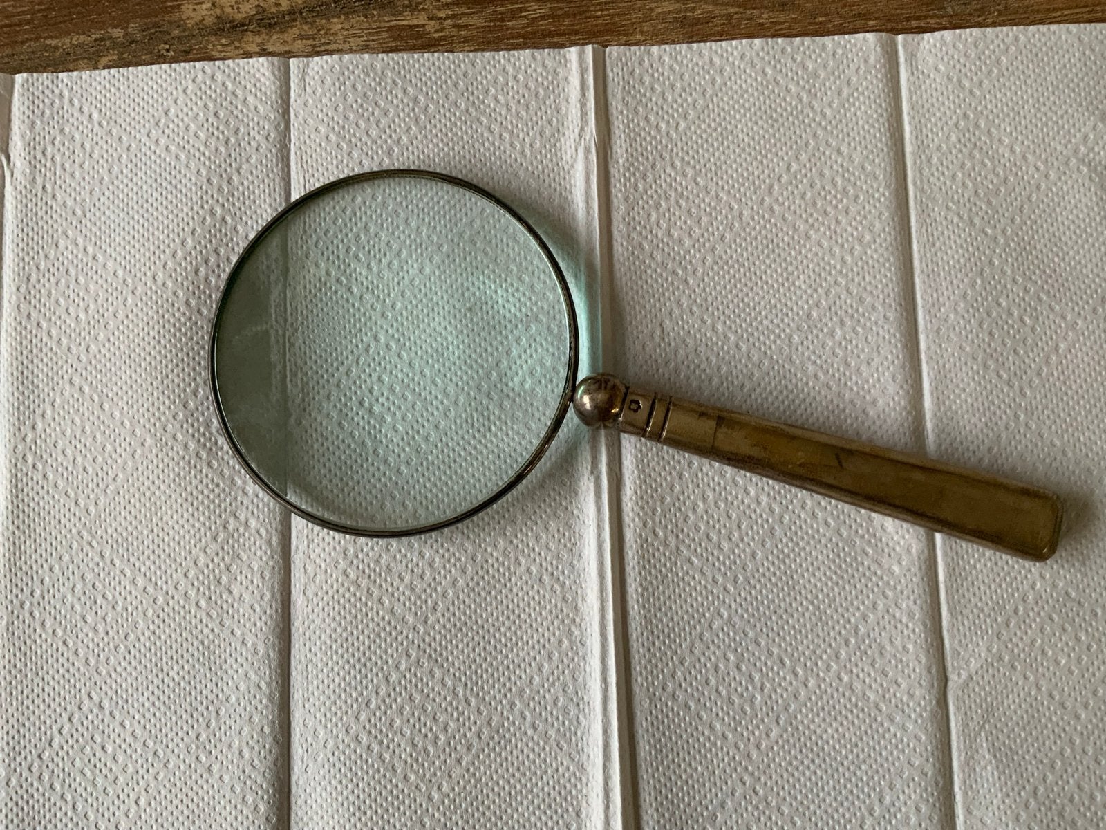 Antieke vergrootglas met messing handvat, Ophalen of Verzenden, Gebruikt, Vergrootglas of Loep