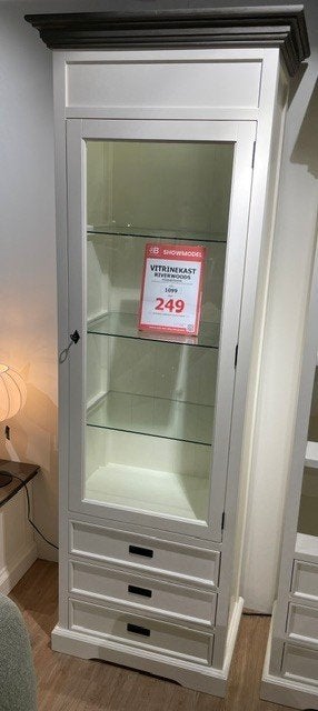 Vitrinekast Riverwoods (1 deur), Ophalen, 200 cm of meer, 50 tot 100 cm, 25 tot 50 cm