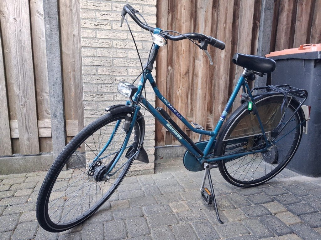 damesfiets batavus locarno groen handrem stads school 1,69 m, Ophalen, Gebruikt, Versnellingen, Batavus
