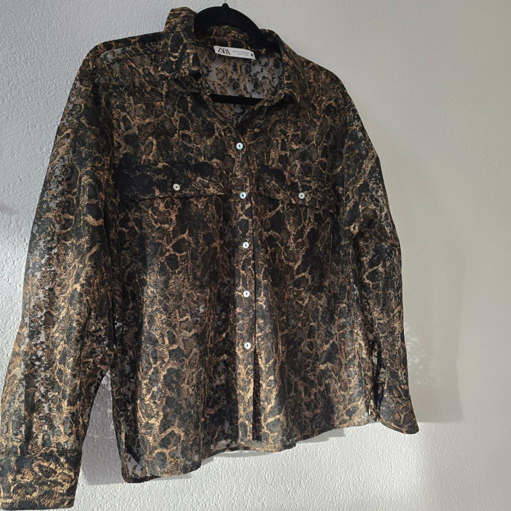 Overhemd kanton Zara maat M, Maat 38/40 (M), Bruin, Zara, Ophalen of Verzenden