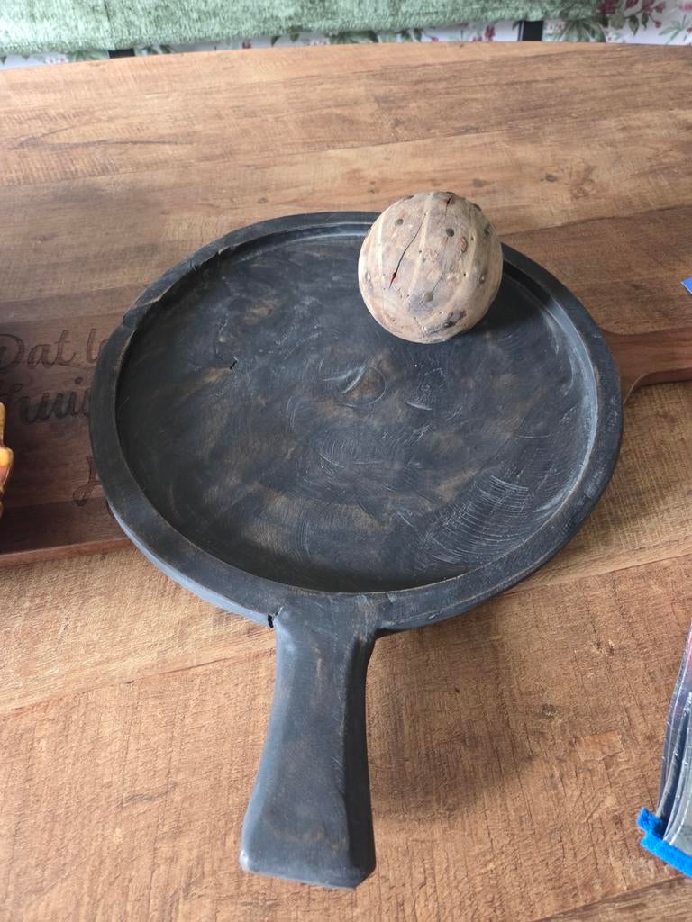 Stoer en sober 35 cm, Huis en Inrichting, Woonaccessoires | Schalen en Manden, Ophalen, Zo goed als nieuw, Rond, Hout