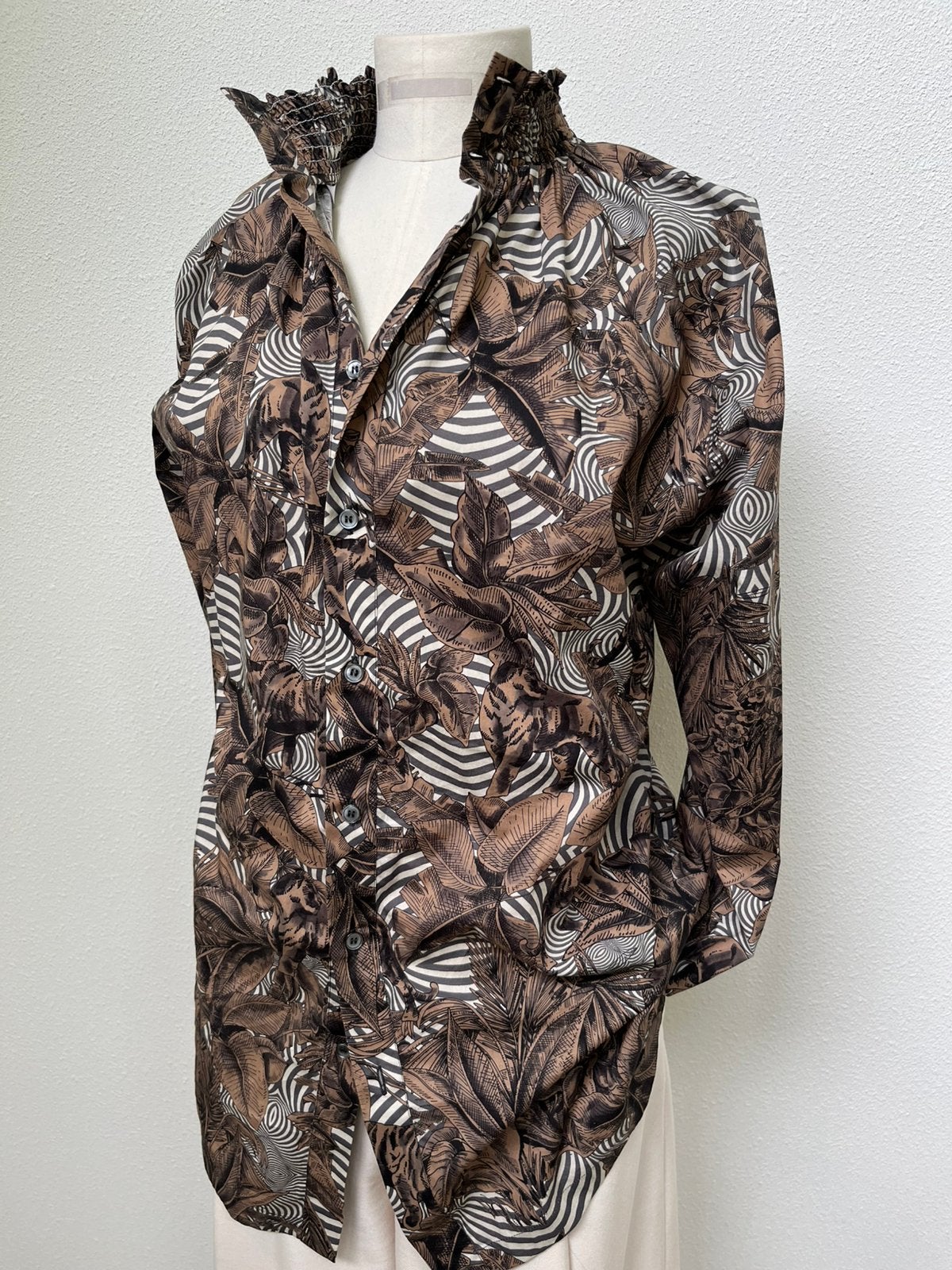 Blouse mt 40/42 Caliban katoen superleuk, Kleding | Dames, Verzenden, Zo goed als nieuw, Maat 38/40 (M), Bruin