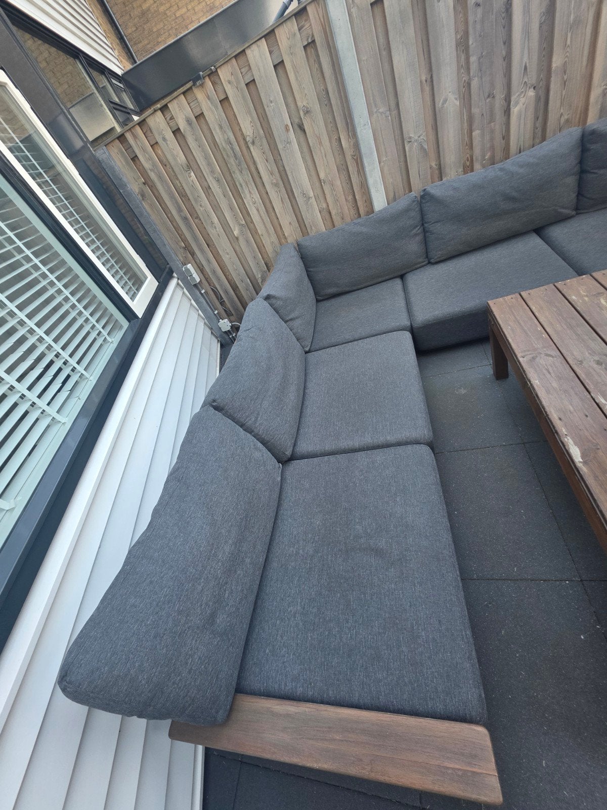 Life loungeset 3x3m met 2 poefs en reservehoes, Ophalen, Overige materialen, Gebruikt, Bank
